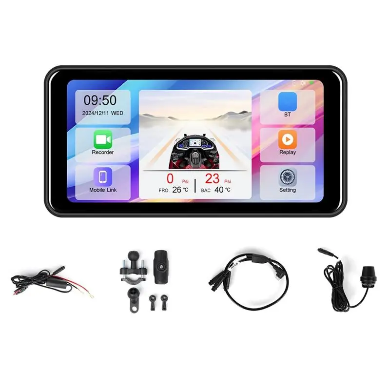 

M93K-Motorcycle DVR Navigation Screen Carplay Android Auto Screen 6.25 Inch Motorcycle Portable Monitor