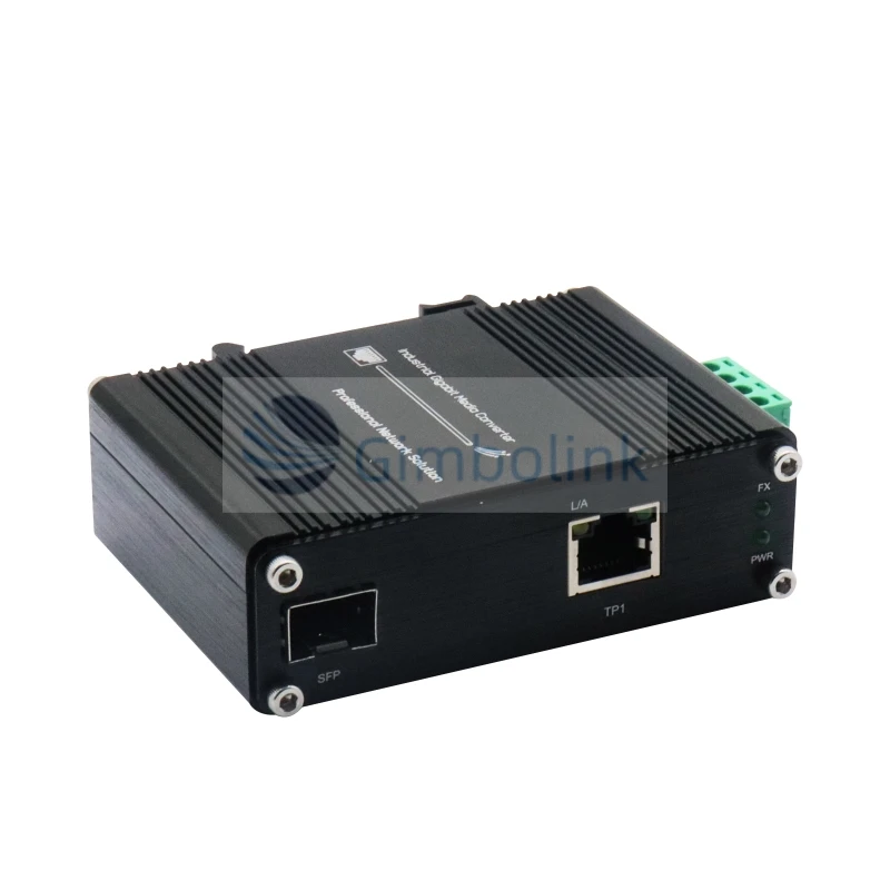 12-48 فولت تيار مستمر المدخلات DIN السكك الحديدية الصناعية الصف جيجابت الألياف محول الوسائط مع 100/1000 متر SFP ميناء إيثرنت المعدات البصرية