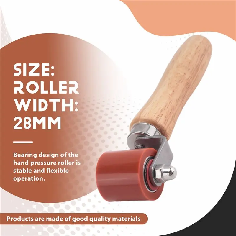 AS94-Hand Pressure Roller, 28Mm Silicone Pressure Roller Rolle For PVC/TPO/EPDM Roofing Tools Flooring Tools Welding Tool