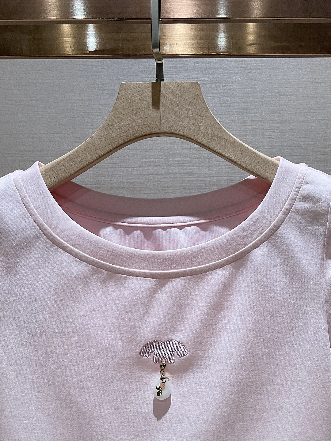 Ele Ladylike of Sve ronde ne geborduurde T-shirt roze casual ademende zomertop damesmode woon-werkverkeer sle