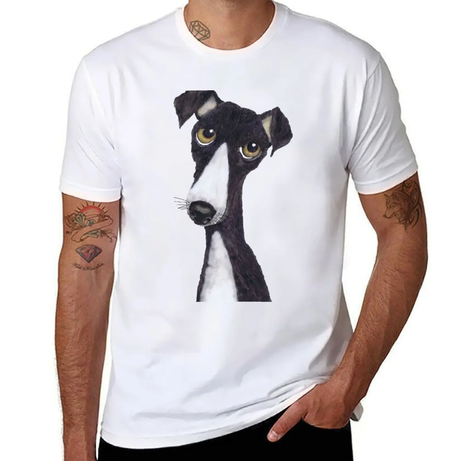 

GEORGE the GREYHOUND g986 T-Shirt man t shirt graphic t shirts for man cotton funny T-Shirt