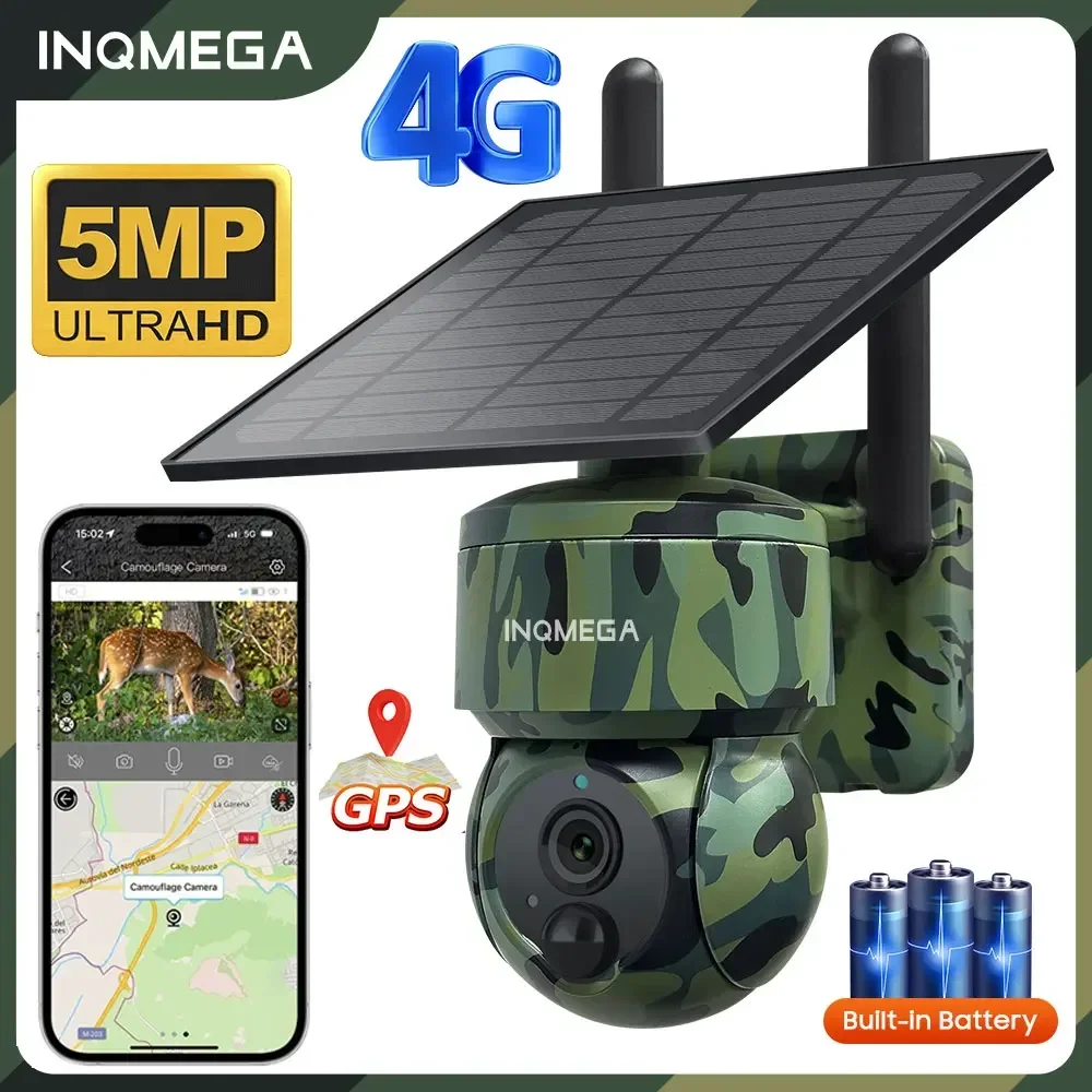 

5MP Outdoor 4G SIM Solar Camera GPS 12000mAh Battery Wireless Monitoring Camouflage Wildlife Camera IP66 UCON CCTV