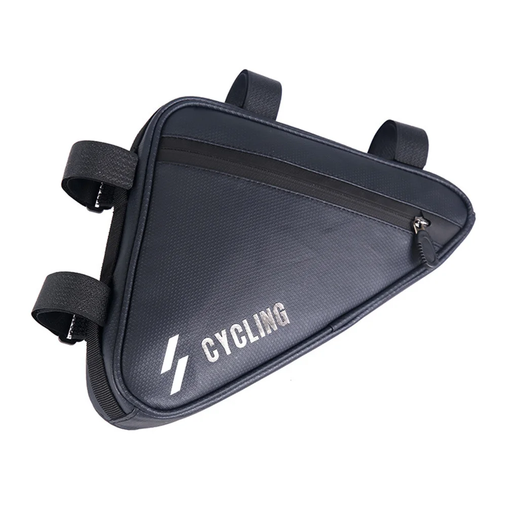 

1Pcs Waterproof Bike Front Beam Bag 7 Inch Triangle Shape Durable Mountain Bike Phone Holder Reflective Design Quick Release