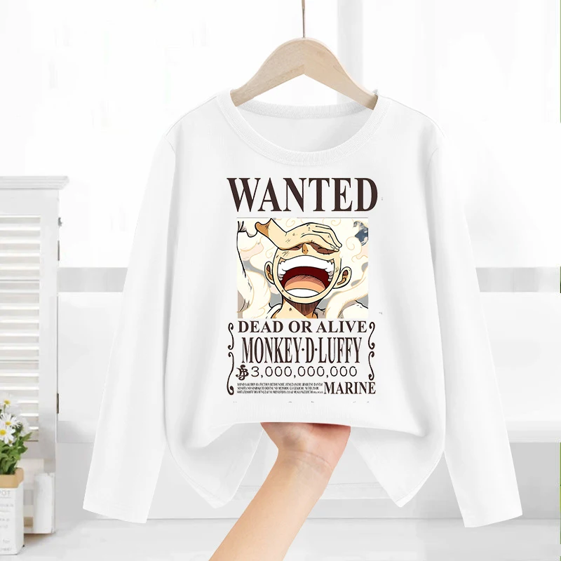 One Piece Long Sleeves Anime Printed Tops Base Layer Shirt Boy Girl T-shirt  Fashion Pullover Children Tee Spring Autumn Clothes view 4