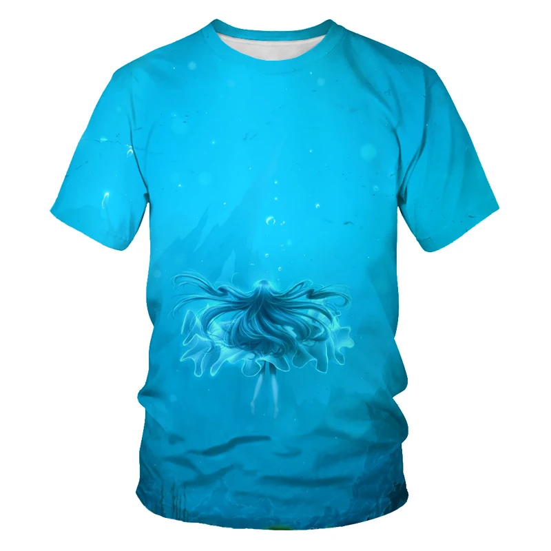 2022 Dive into the sea Underwater T shirts Diving Fish Men Women Casual Fashion Tshirt Short Sleeve Streetwear Tees Top Clothes