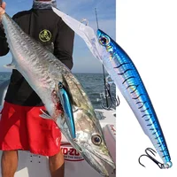 Señuelo de buceo profundo Wahoo Mahi Marlin Trolling Wobbler 18cm/41g 24cm 100g Hydro Magnum Minnow cebo barco de agua salada aparejos de pesca
