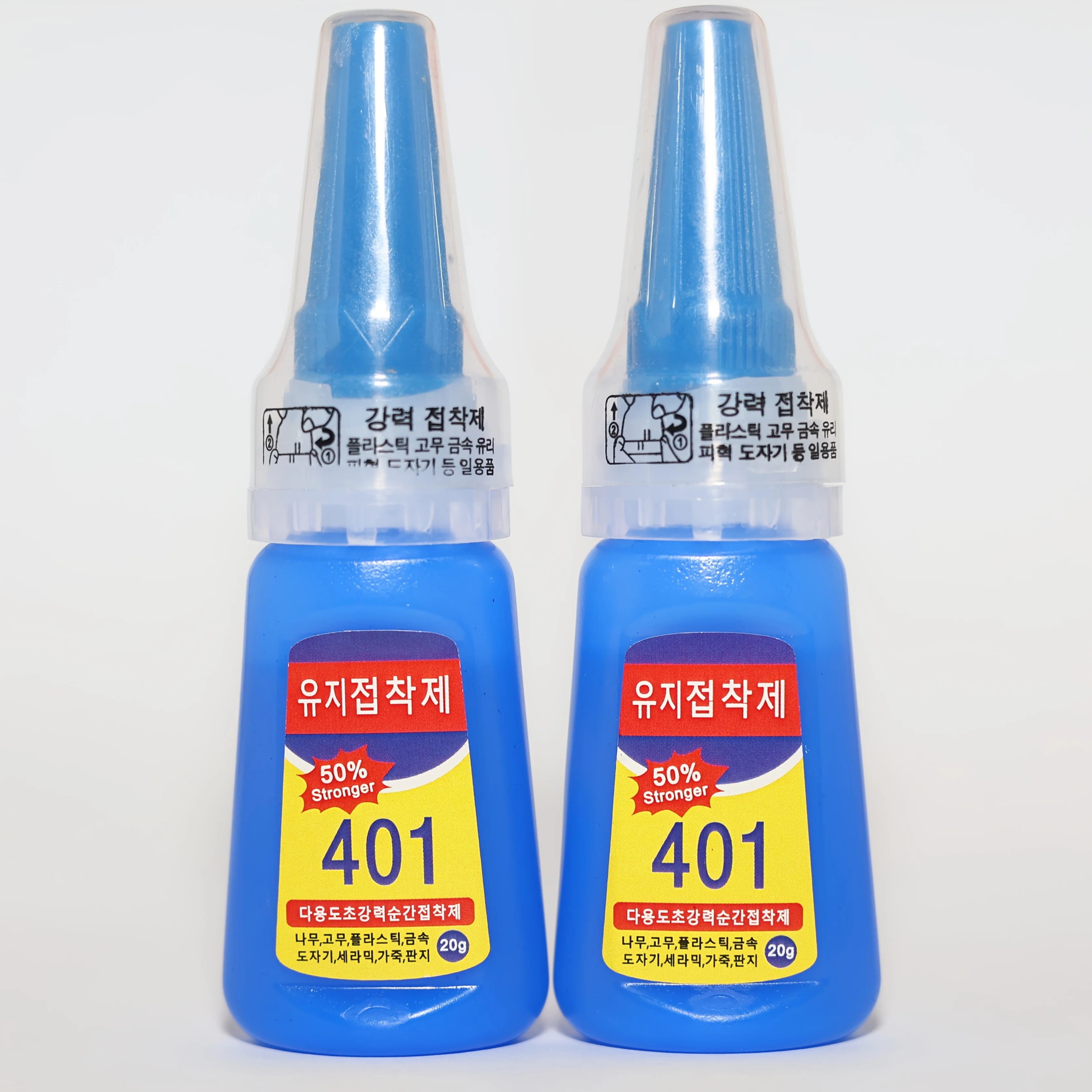 Pegamento 401 de cianoacrilato de secado rápido, instantáneo, cuero, caucho, madera, Metal, vidrio, pegamento adhesivo multiusos más fuerte, 20g/1 Uds.