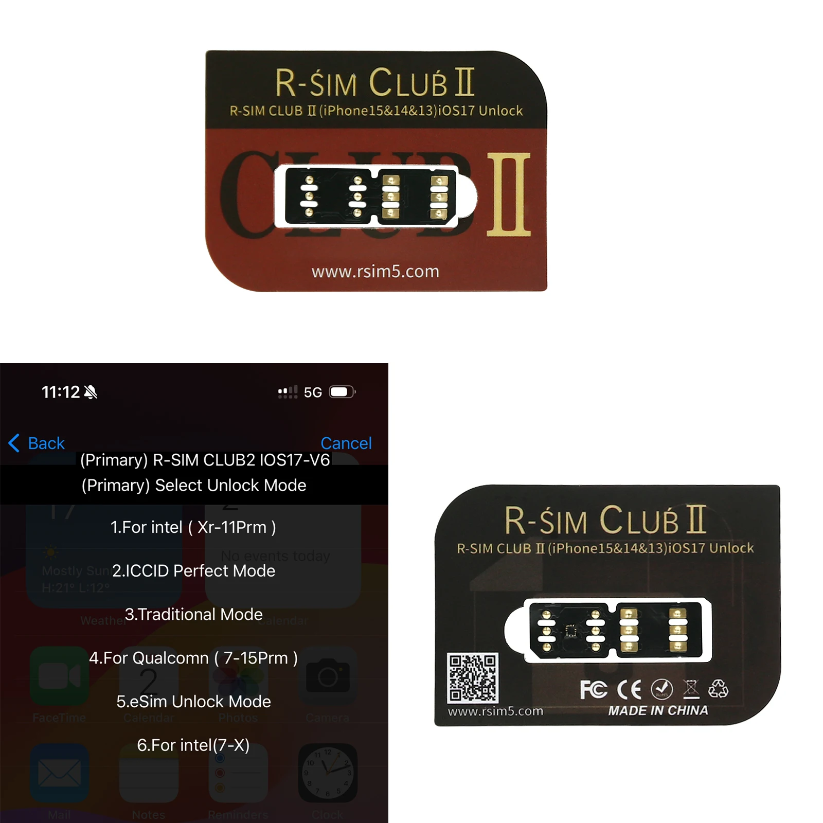 R-SIM CLUB2 V6 QPE ESIM 5G CHIPS for ios17.X  IPhone15 12 13 14 All Carriers