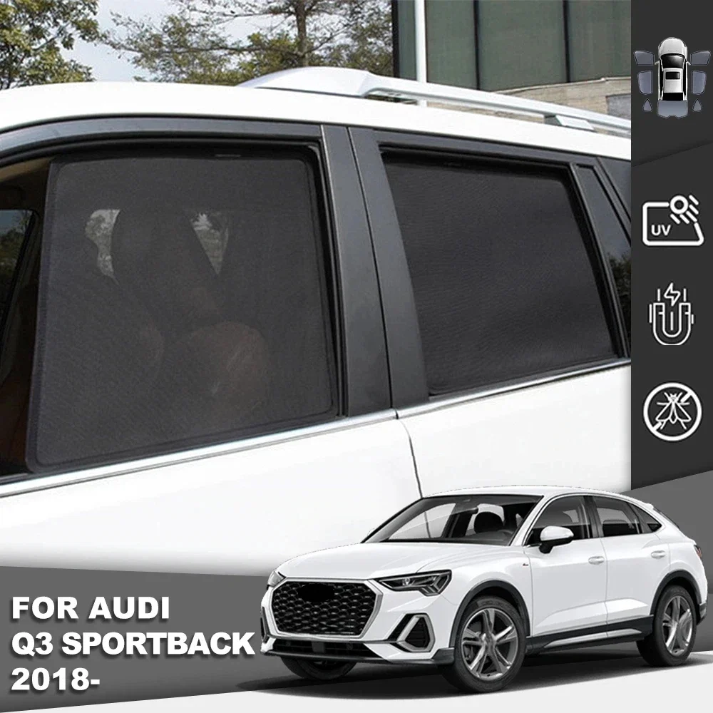 

For Audi Q3 Sportback MK2 2019-2024 Magnetic Car Sunshade Shield Front Windshield Curtain Rear Side Baby Window Sun Shade Visor