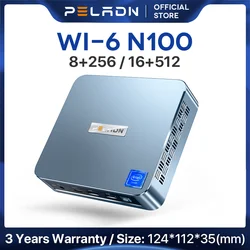 PELADN WI-6 Mini PC Intel 12th Generation Alder Lake-N100 8GB DDR4 RAM 256GB M.2 PCIe SSD desktop computer 4K W11 Professional