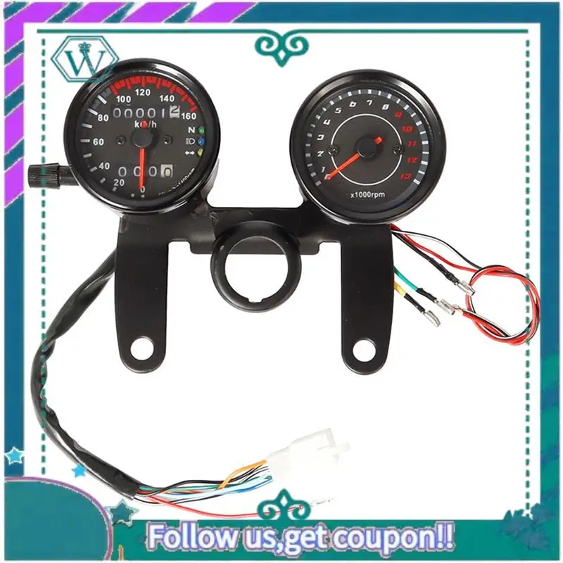 

AA92-1 шт., универсальный мотоциклетный спидометр, одометр, светодиодная подсветка, тахометр, металл