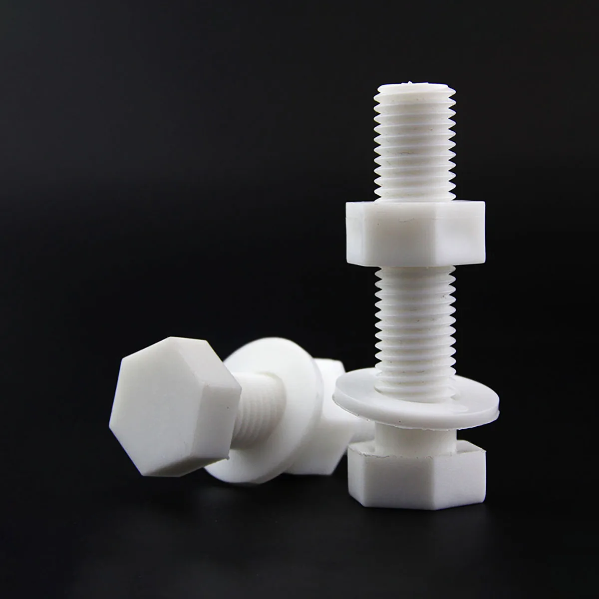 M4-M20 PP Polypropylene Outer Hexagon Screw Nut Flat Gasket Plastic Insulation Anti-Corrosion Acid And Alkali Resistant Bolt