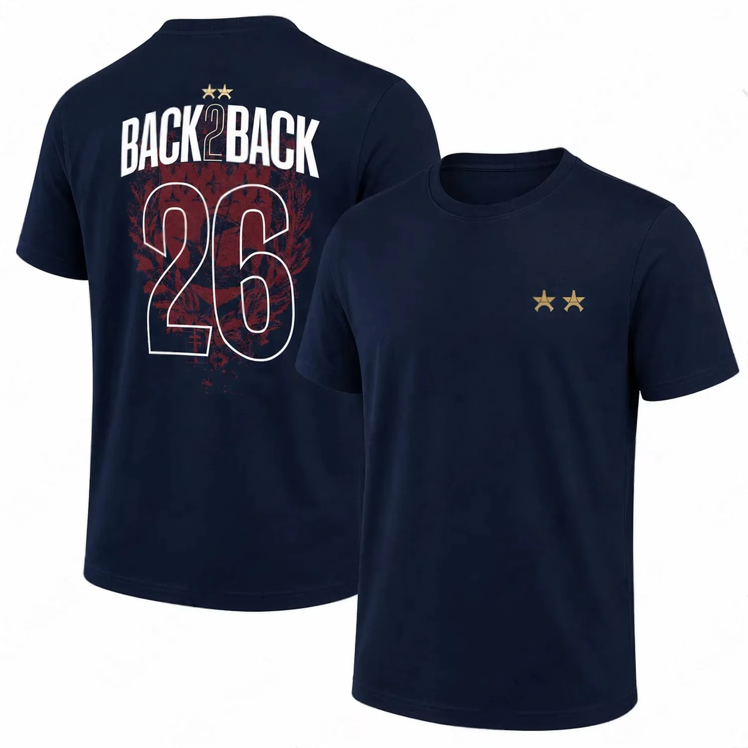 Camiseta PSG Paris Back To Back Football Champions para homens e mulheres, roupas de algodão de verão, gola redonda, manga curta, unissex