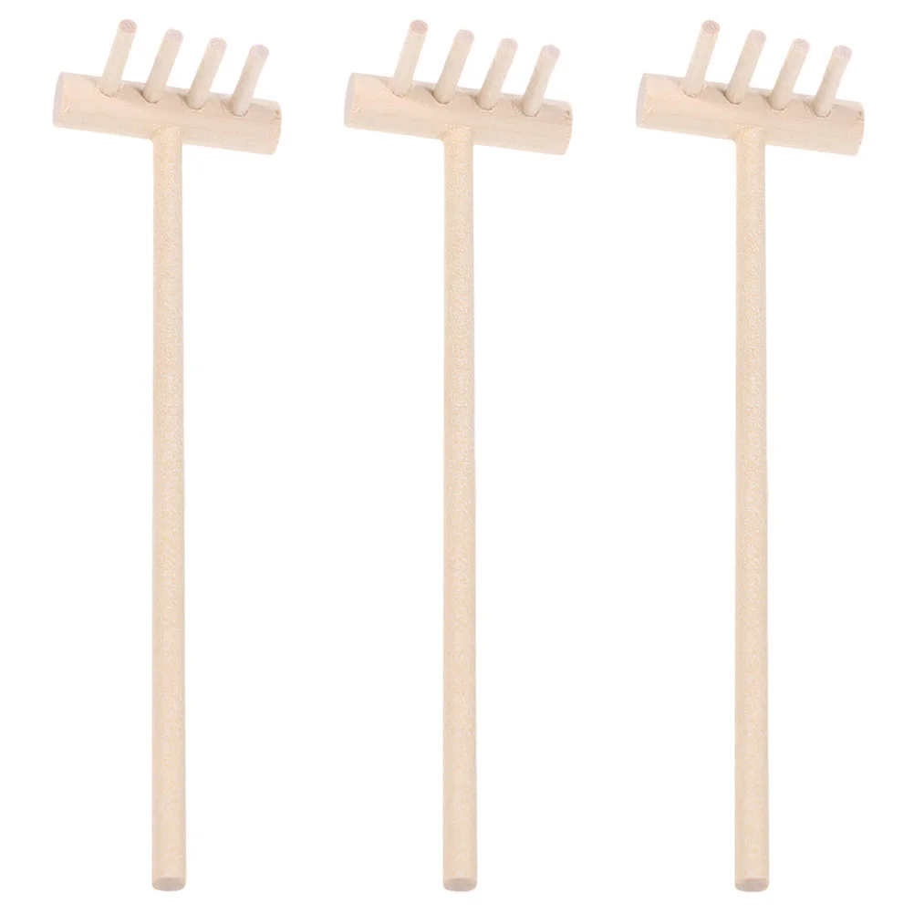 

3 Pcs Japanese Style Bamboo Rake and Sand Ornament Zen Garden Rakes Sandbox Toy Accessories Table