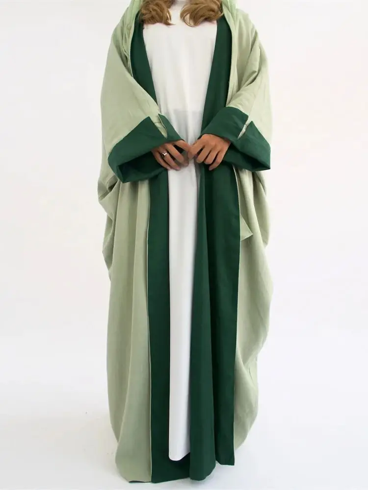 Eid Two-sided Modest Open Kimono Abaya Dubai 2024 Palestine Islam Muslim Kaftan Dress For Women Robe Caftan Marocain Femme