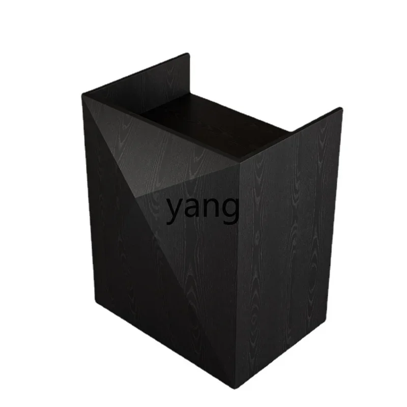 LMM Store Door Reception Desk Information Desk Black Wood Grain Light Luxury Front Desk