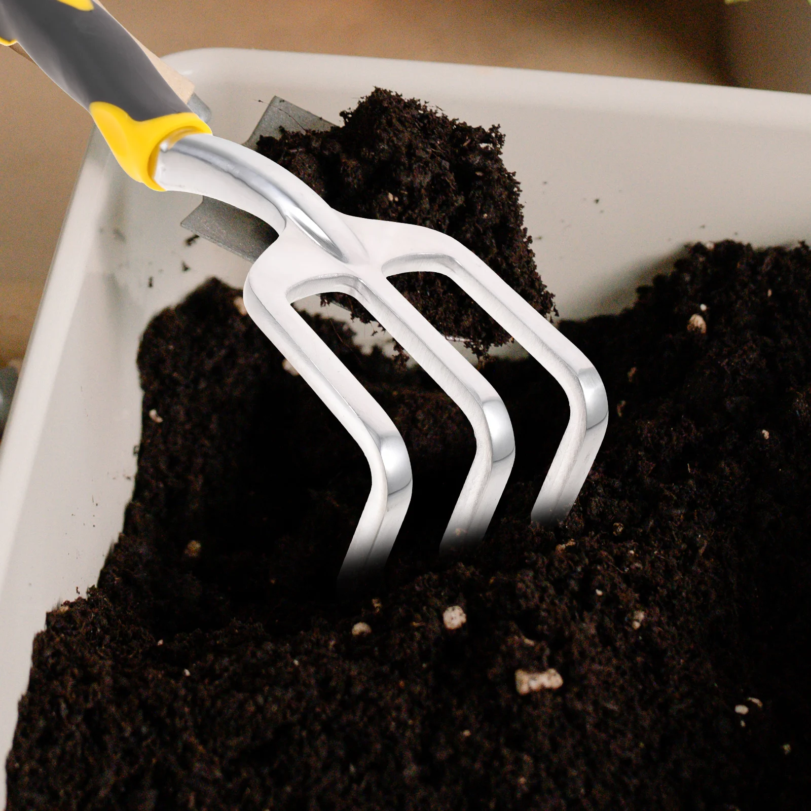 

Three-toothed Rake Garden Tool Sturdy Cultivator Hand Hoes Gardening Weeding Tools Stainless Steel Shovel Fork Soil Loosener