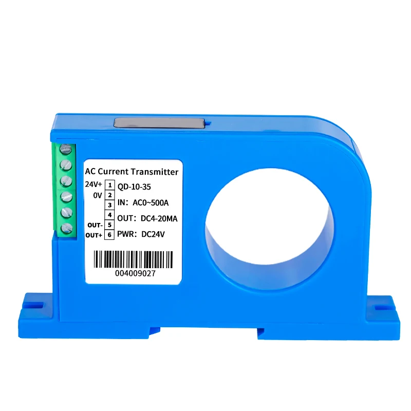 0-600A AC Current Transmitter Closed Hall Effect Current Sensor 4-20ma 0-10v 0-5v Three Terminal Isolation AC Current Transducer