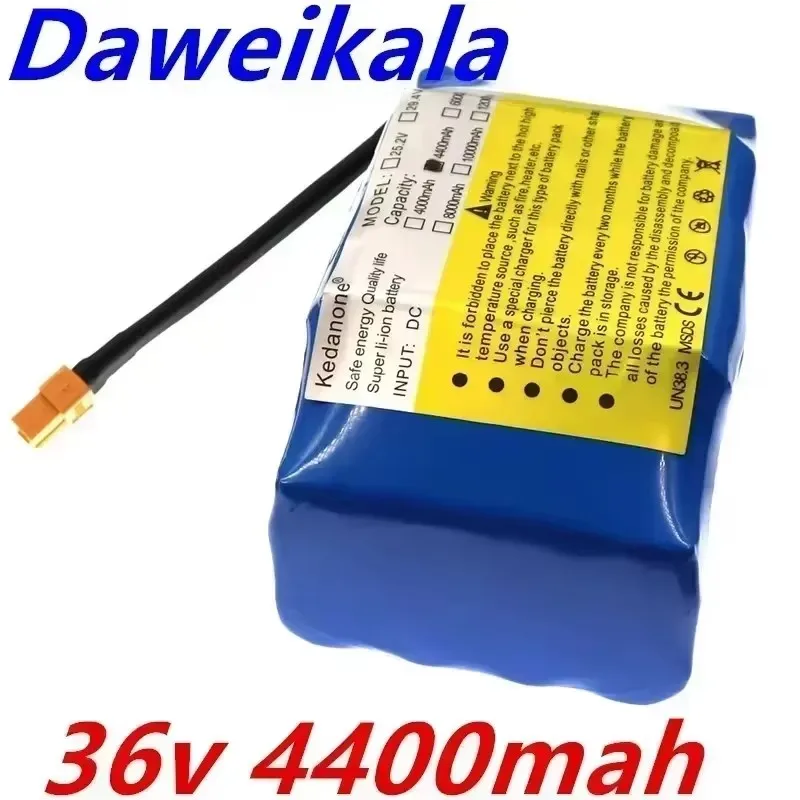 36V Lithium-Ion Rechargeable Battery 4400-6800mAh 4.4Ah Lithium-Ion Battery for Electric Self-Suction Hoverboard Unicycle