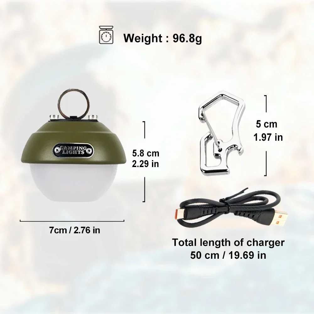 Widesea Camping Light Mini Led Lamp Outdoor Portable Hook Hanging Waterproof Charging Lighting Backpack Tent Hiking Supplies