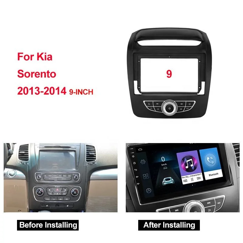 

2 Din 9 Inch Car Radio Installation DVD GPS Mp5 ABS PC Plastic Fascia Plane Frame for KIA Sorento 2013-2014 Dash Kit