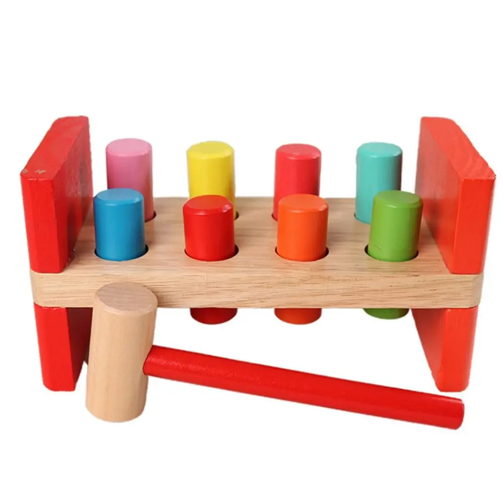 Allenamento motorio fine Martello in legno Giocattolo Cognizione del colore Gioco sensoriale Giocattolo Montessori Aiuto per l'addestramento colorato Giocattolo per l'educazione precoce