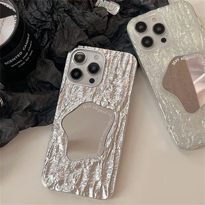 Fall eines Telefon -Luxusspiegels für iPhone, spezielles Gesteinsmuster, elegante weiche Schutzabdeckung, 15, 14, 13, 12 Pro Max, 11, X, S, XR, 7, 8 Plus, If 11 Hauptverkaufsspiegel, der nicht brechen - №10