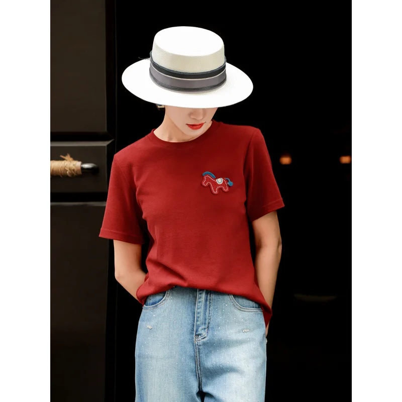

MEXCOCO 2026New Spring and Summer Casual Round Neck Short SleeveTWomen's T-shirt
