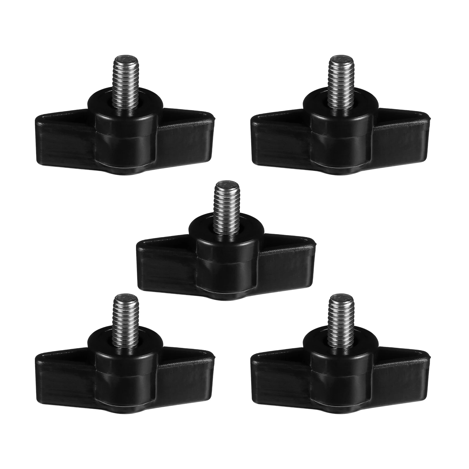 

5 Pcs Outer Bolt Black Knurled Thumbscrew Butterflies Shaped H Screw Stainless Steel Furniture Decoration Hardware