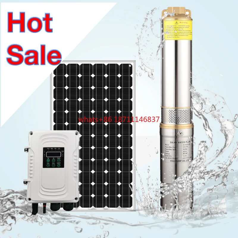 1.5HP Solar Water Pump Deep Well Submersible Pump for Agriculture High Quality DC Solar Power Submersible Water Pump