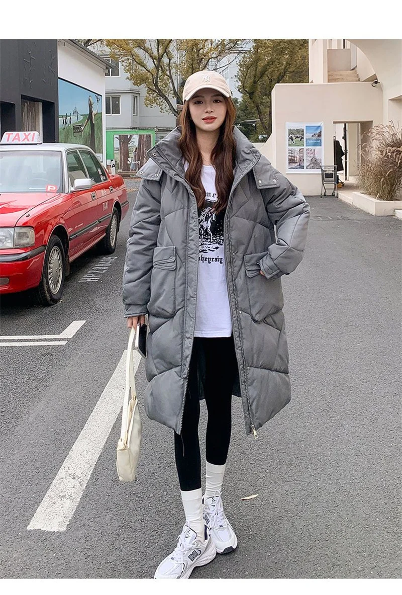 Thickening Fashion Commuting Knee Length Cotton Jacket 2023 New Women\'s Winter Bread Jacket Thickened Down Jacket Jacket Trend