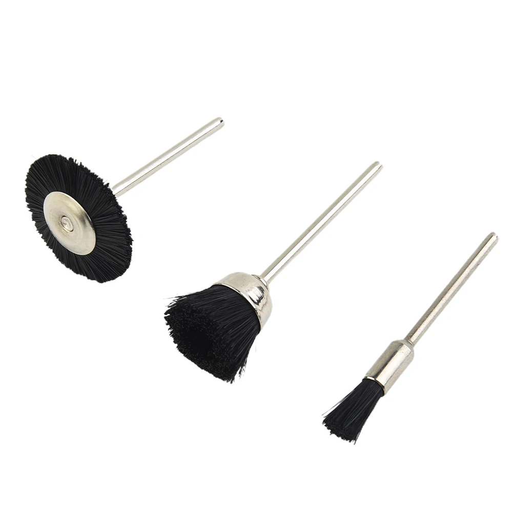 30pcs Bristle Wheel Brush Set 2.35mm Shank For Rotary Tool Metal Polishing Rust Removal Burr Cleaning Grinding Accessories