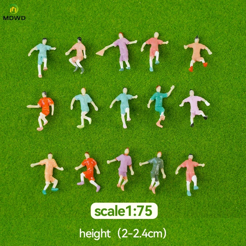 1:50 1:75 Scale  Mini Football Player Figures Model Unpainted/Colorful Sports People For Sand Table Layout Diorama Kits