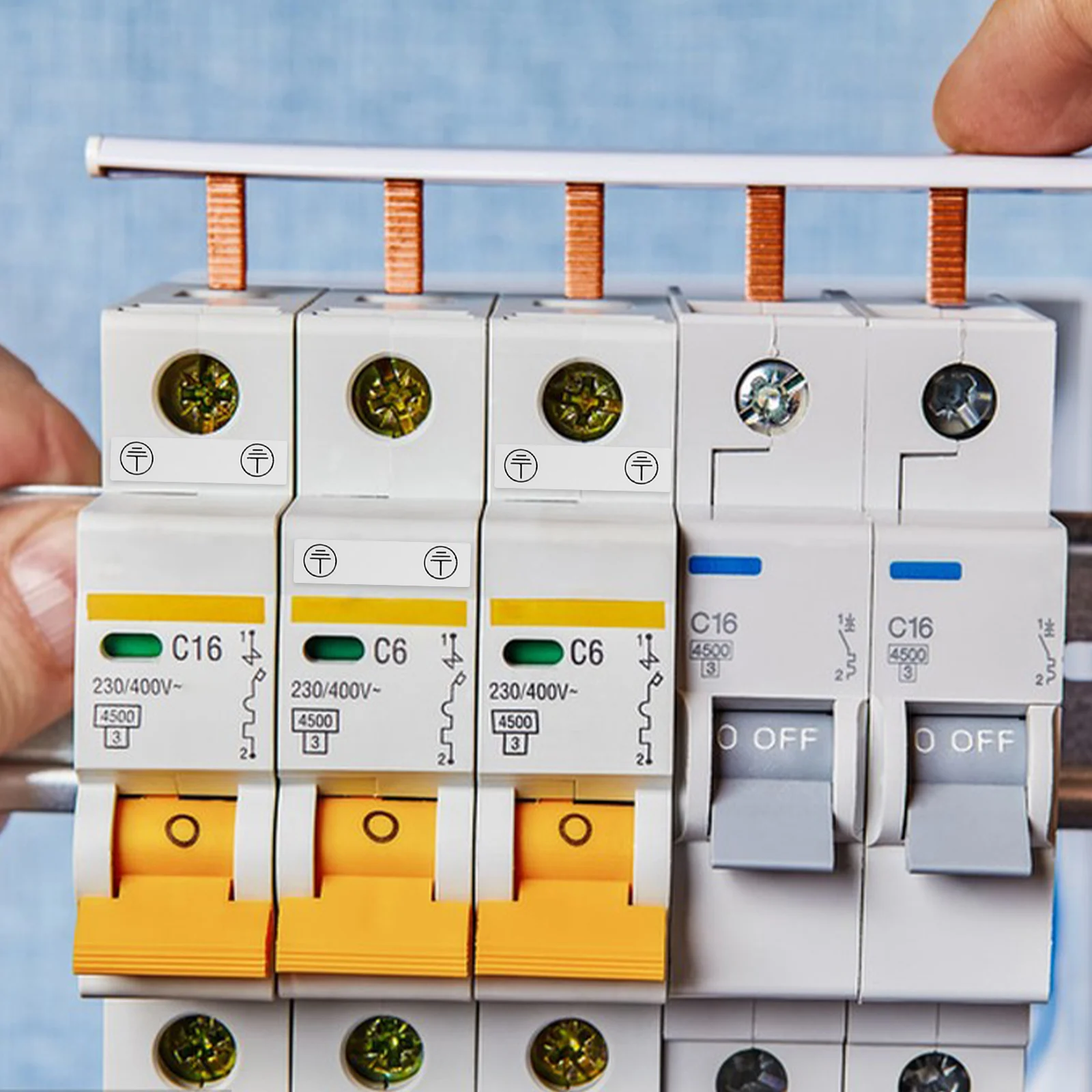 

100Pcs Electrical Safety Labels Grounding Warning Stickers Synthetic Paper Electrician Warning Stickers