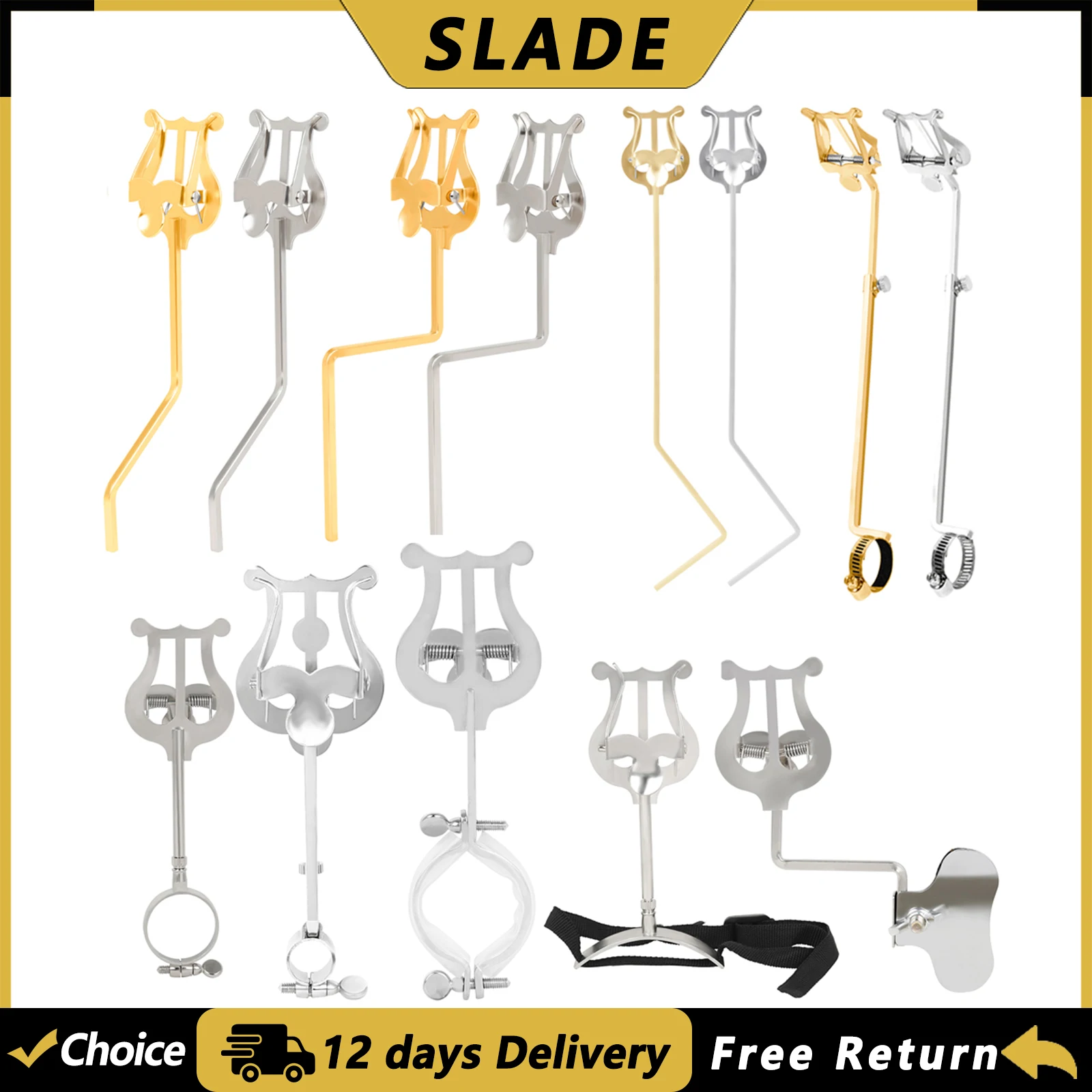SLADE designed in USA トランペット SLADE Wind Instrument Music Stand Metal Clip On Music Stand for