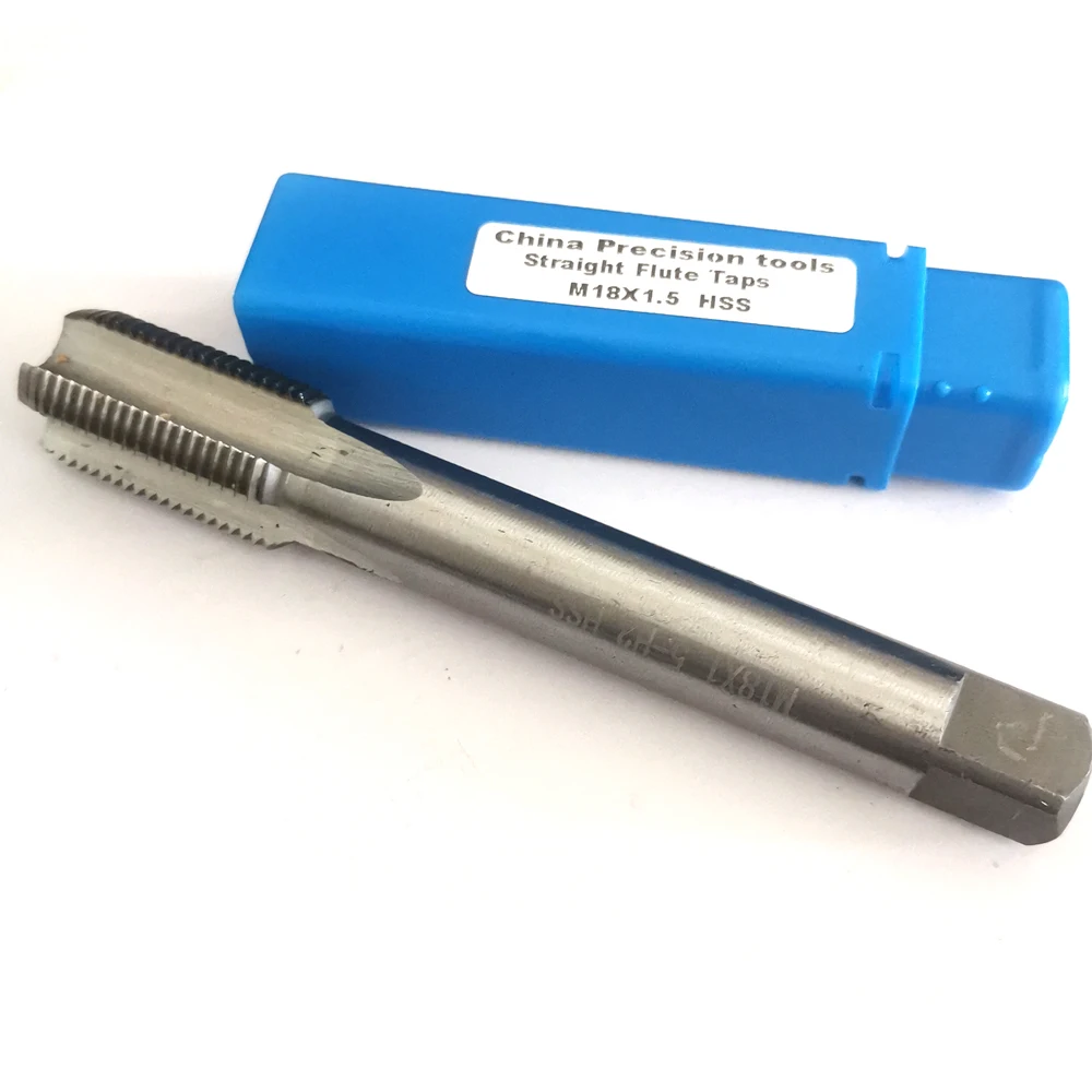 HSS Metric thread tap M18 Right hand Fine screw straight flute taps left machine tap M18X2 M18x1.5 M18x1.25 M18x1 M18x0.75 x0.5