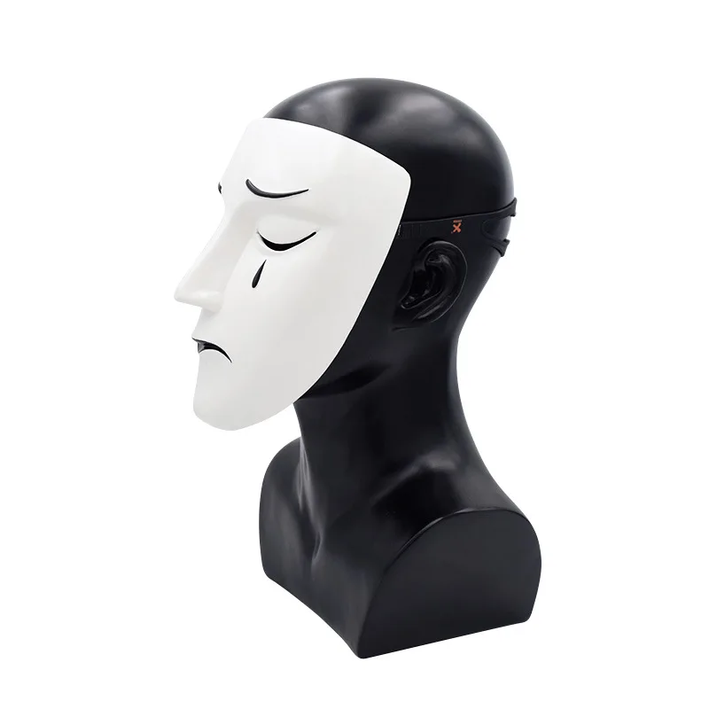 สวรรค์อย่างเป็นทางการ's Blessing Bai Wuxiang หน้ากากครึ่งหน้าฮาโลวีน Masquerade Carnival Party Props เรซิ่นคอสเพลย์อุปกรณ์เสริม