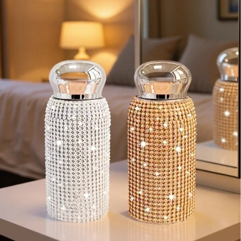 304 stainless steel thermos cup new rhinestone portable diamond water cup