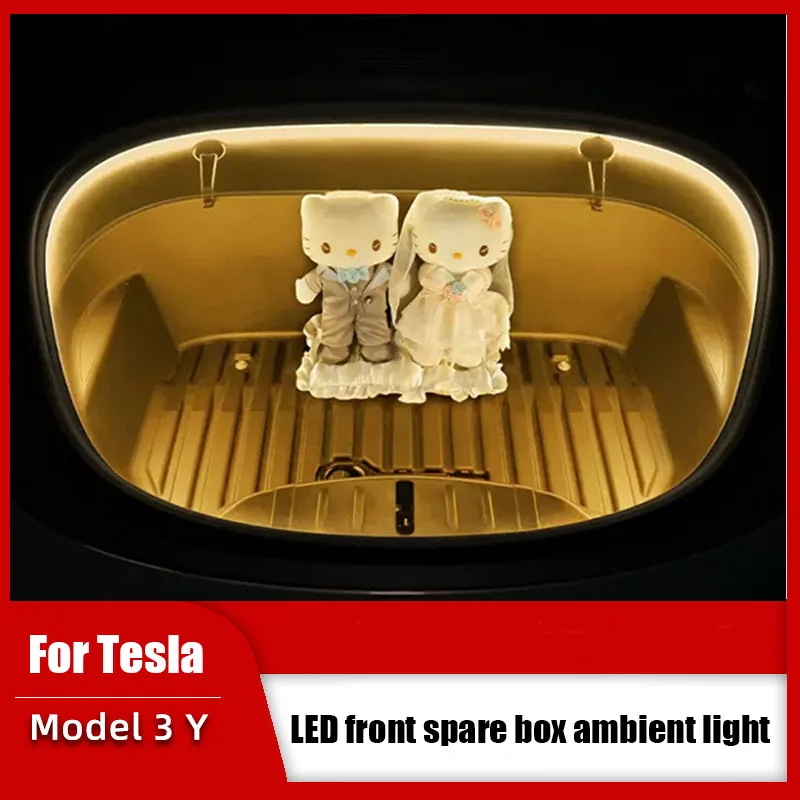 For Tesla Model 3 Y Front Trunk Brighten LED Strip Waterproof Flexible DIY Waterproof Flexible Front Rear Trunk Silicone Light