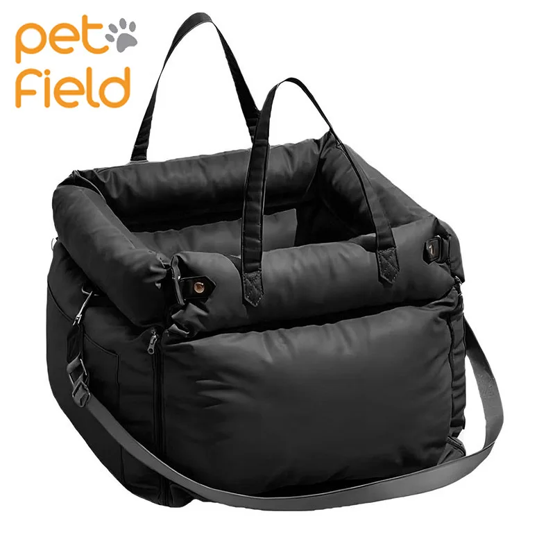 Luxury imitation leather dog safety seat/cat lathe/booster bed, comfortable cat travel bed, suitable for pet travel