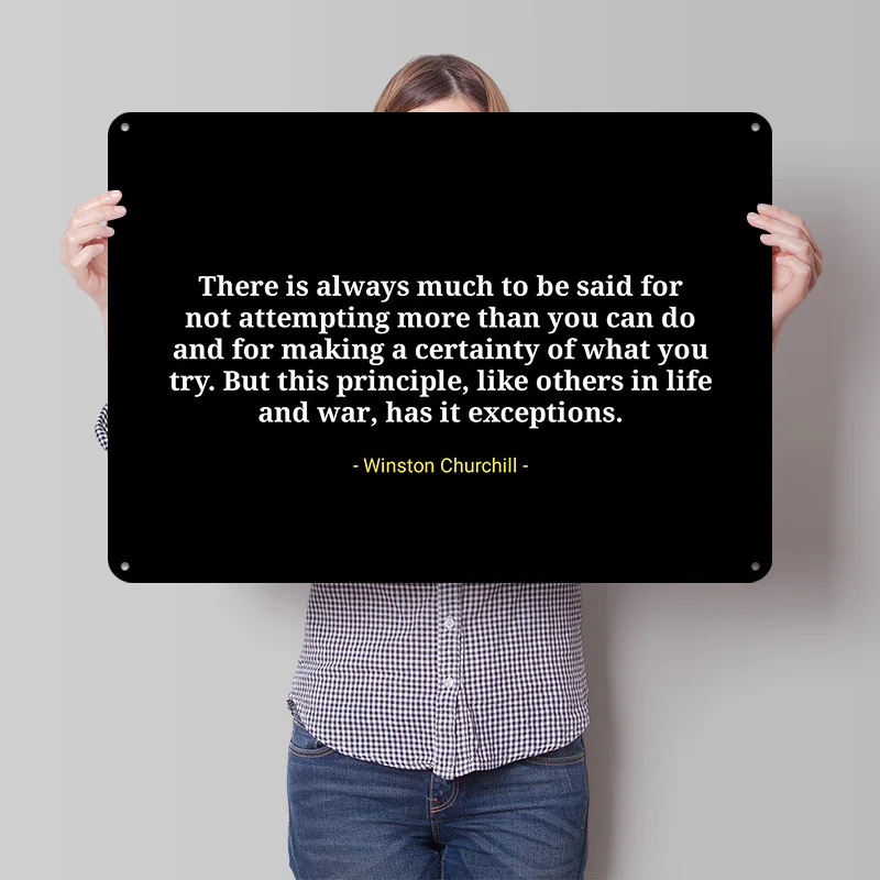 Winston Churchill Quotes Metal Poster Perfect Gift for Fans Lovers Personalized Wall Art Metal Sign for Room Decoration Man Home