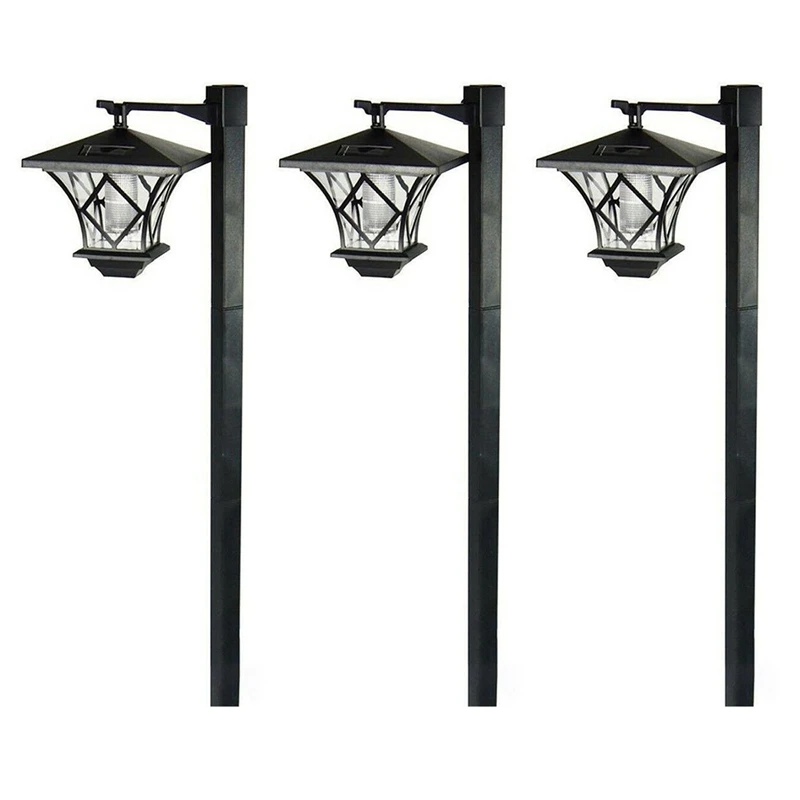 3X LED Solar Powered Traditional Garden Lamp Post Lamppost Lantern Light Decor 1.5M