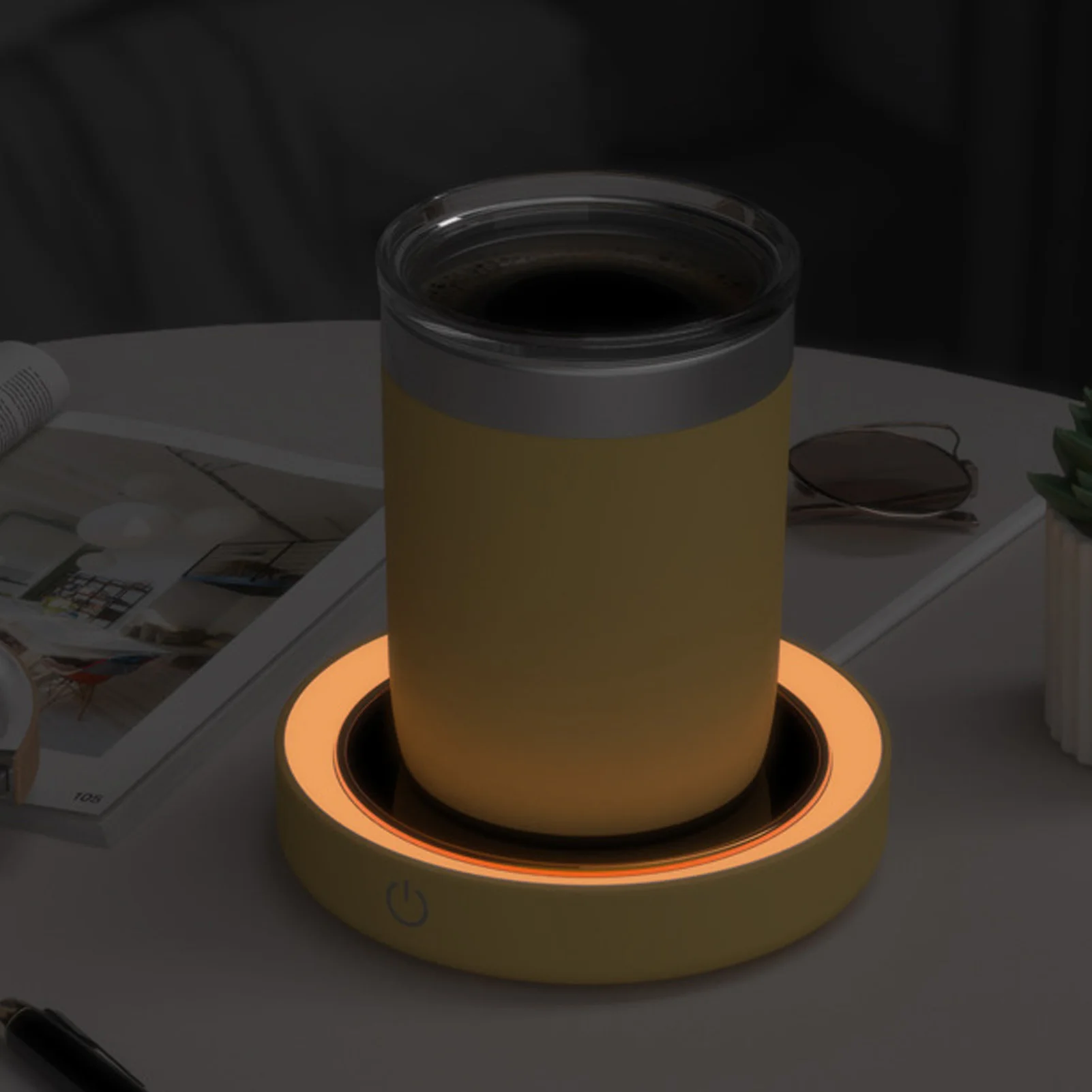 Calentador de tazas eléctrico Temperatura constante 2 modos Luz LED Calentador de tazas de escritorio para oficina Café Hogar AC -