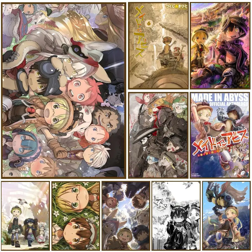 Cartoon M-Made in Abyss Poster Self-adhesive Living Room Bedroom Party Bar Decor Moisture-proof Fade-resistant HD