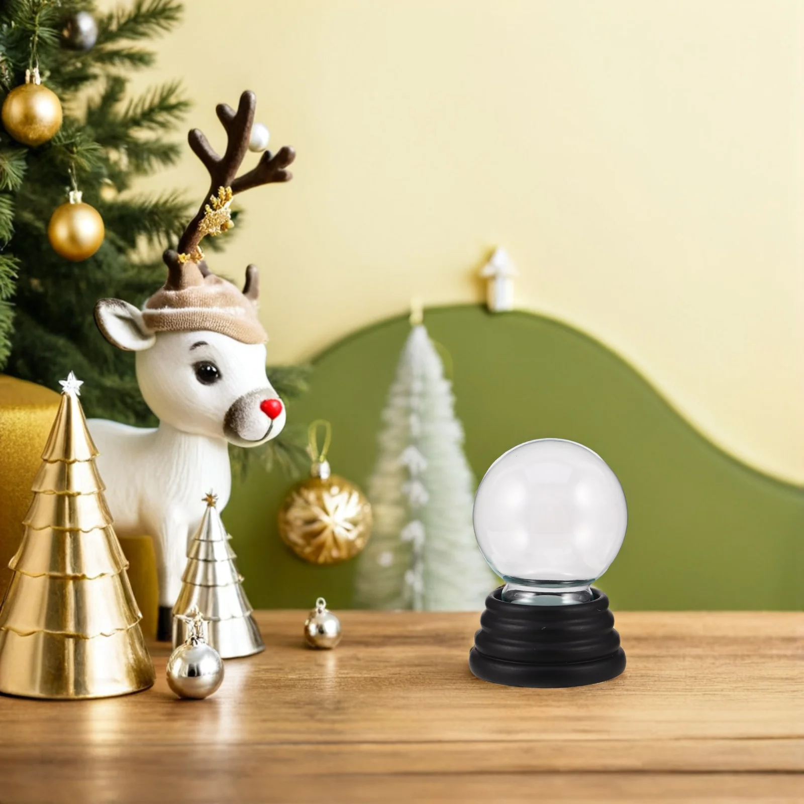 

Homemade Snow Globe 12cm Clear Glass Globe Jar Christmas DIY Craft Kit Holiday Decoration Sparkling Winter Ornament Gift