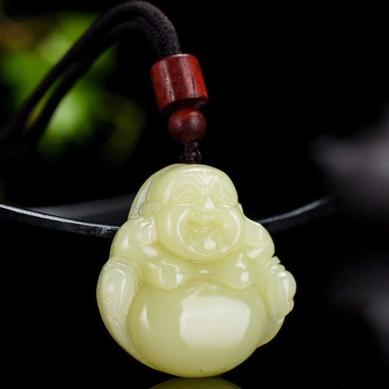 Huangkou Material Big Belly Laughing Buddha Pendant Women's Simple and Versatile Jade Pendant