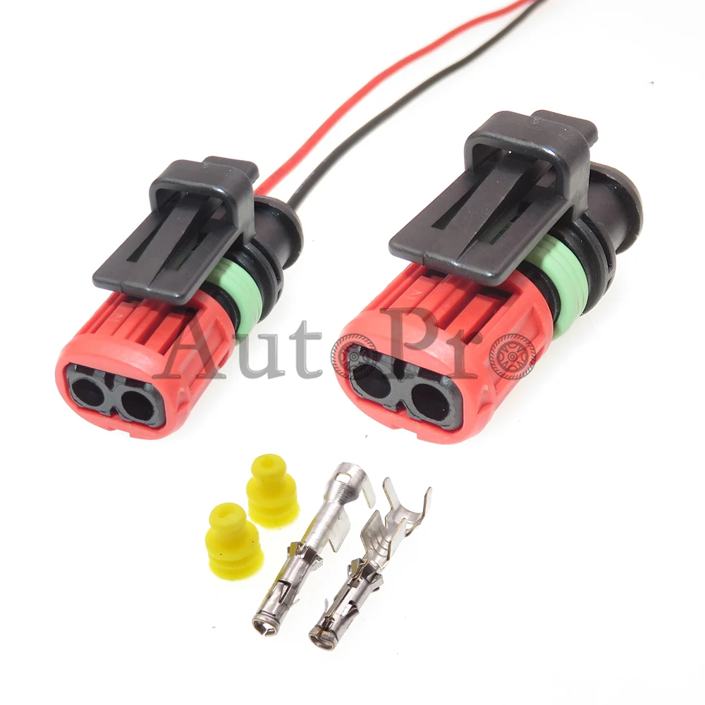 

1 Set 2 Hole 1337245-3 AC Assembly Car Engine Wiring Cable Plugs Auto Sealed Adapter Automobile Fuel Spray Nozzle Cable Socket