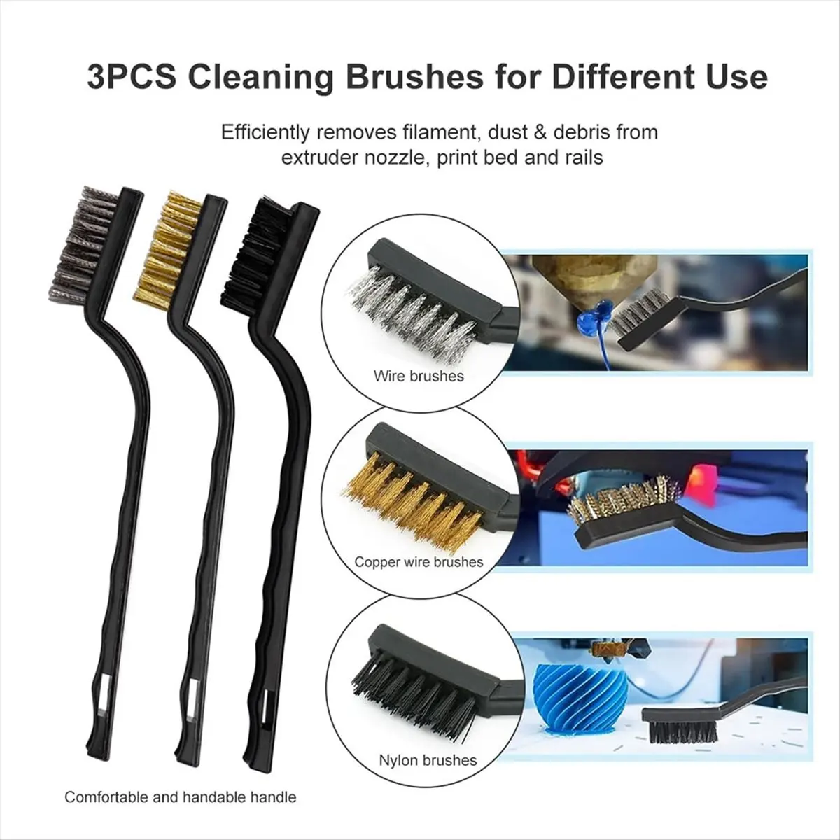 L70A 27 PCS 3D Printer Nozzle Cleaning Kit MK8 Brass Nozzles 5-in-1 Wrench Tweezers and Brushes 3D Printing Maintenance Tools