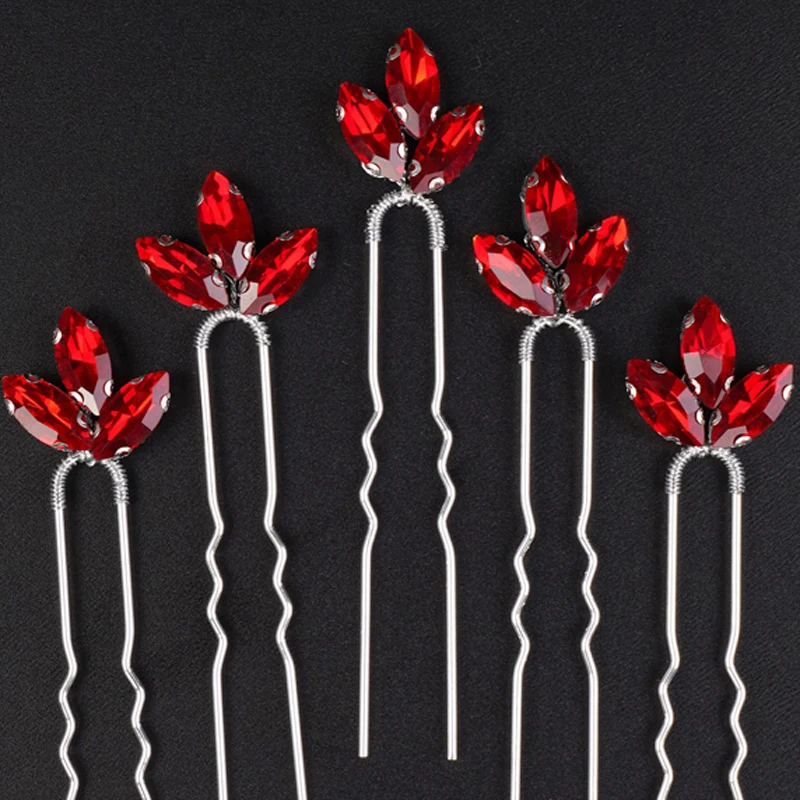 5 Pcs Rhinestones Little Simple Bride Wedding Hair Pins Silver Bridal Hair Piece Wedding Hair Accessories for Women and Girls