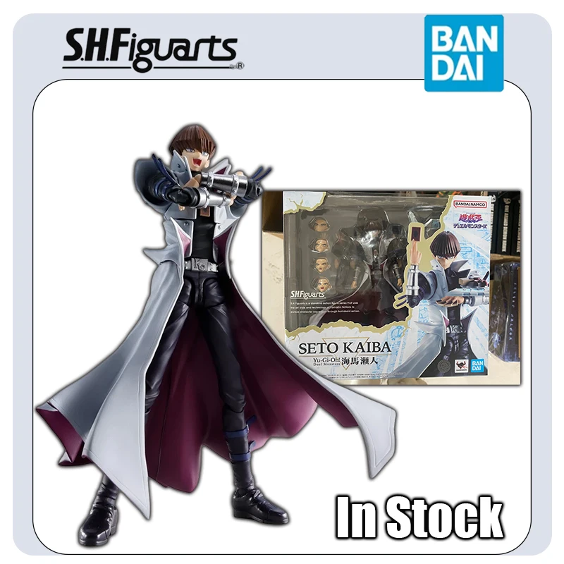 En stock: Bandai S.H.Figuarts Yu-Gi-Oh! Figura de Acción Coleccionable de Anime Dark Game Seto Kaiba Duel of Monsters, Regalo